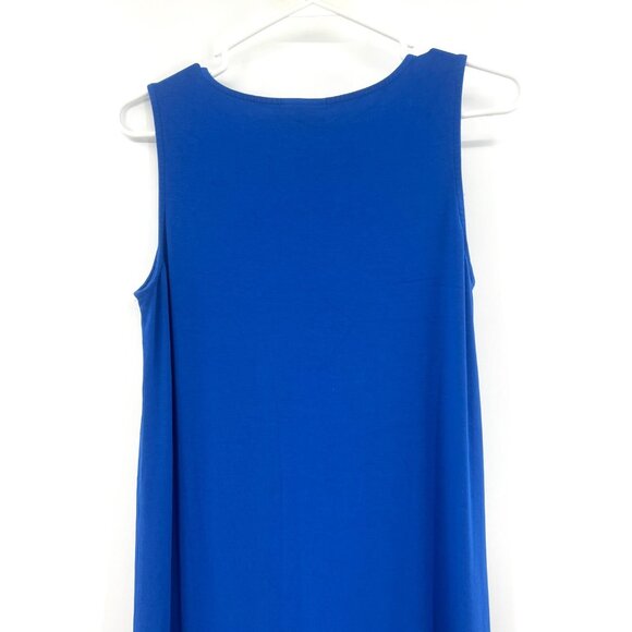 J.Jill Wearever Collection Flounced Hem Elliptical Blue Midi Dress Women's Small - Picture 8 of 9